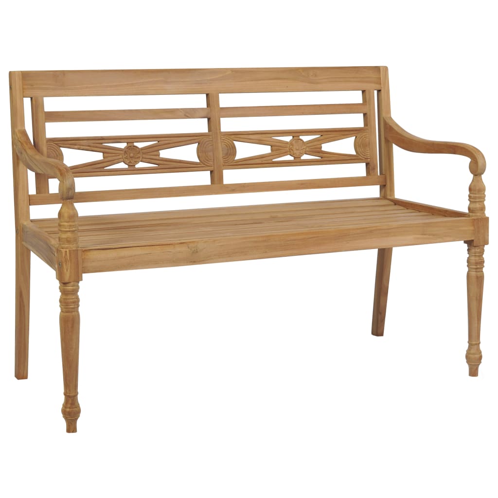 Batavia Bench With Cushion Solid Teak Wood