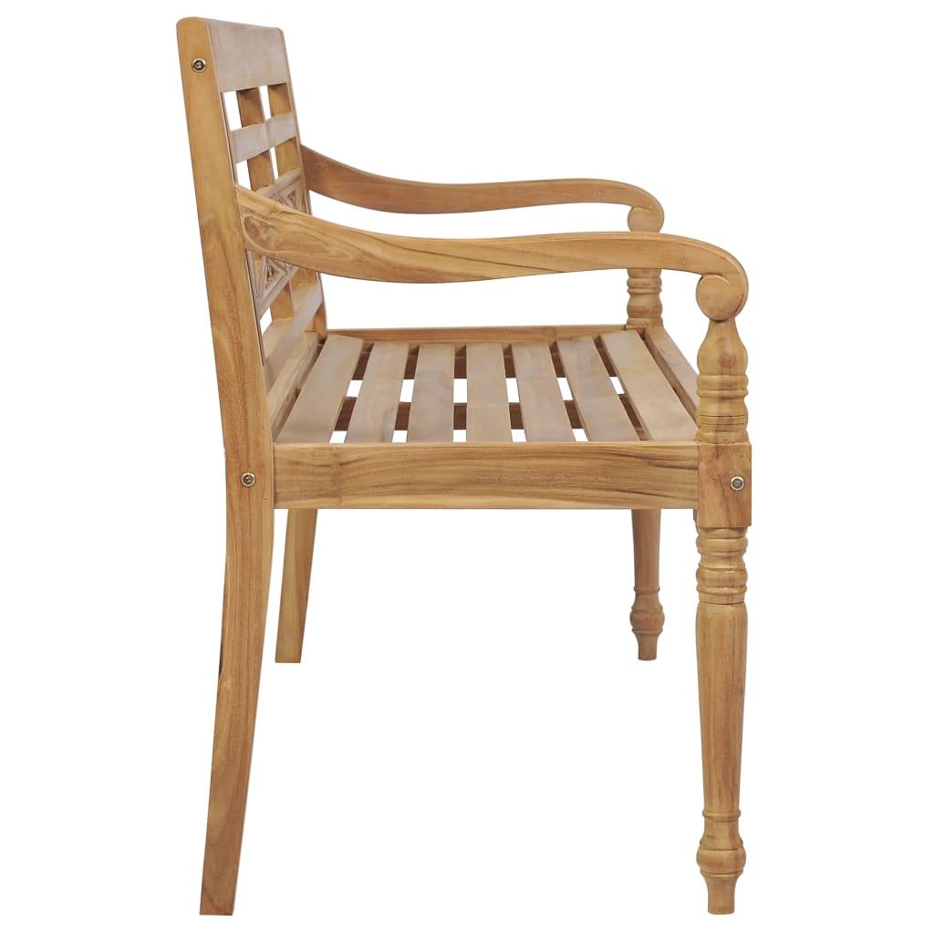 Batavia Bench With Cushion Solid Teak Wood