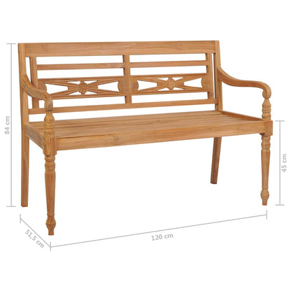 Batavia Bench With Cushion Solid Teak Wood