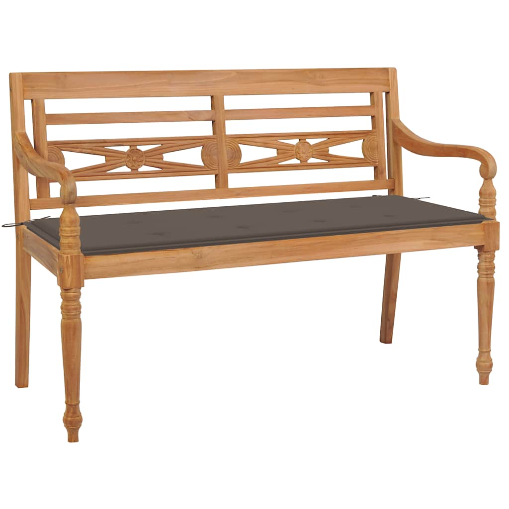 Batavia Bench With Cushion Solid Teak Wood