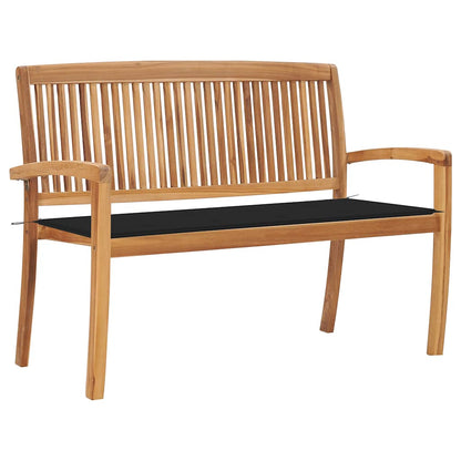 Stacking Garden Bench With Cushion 159 Cm Solid Teak Wood