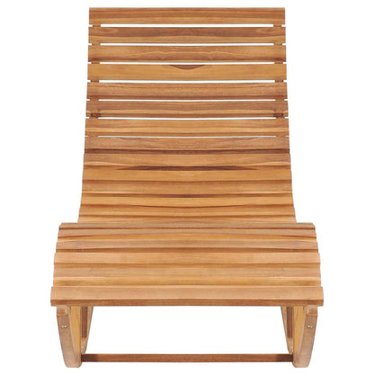 Rocking Sun Lounger With Cushion Solid Teak Wood