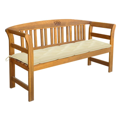 Garden Bench With Cushion Solid Acacia Wood