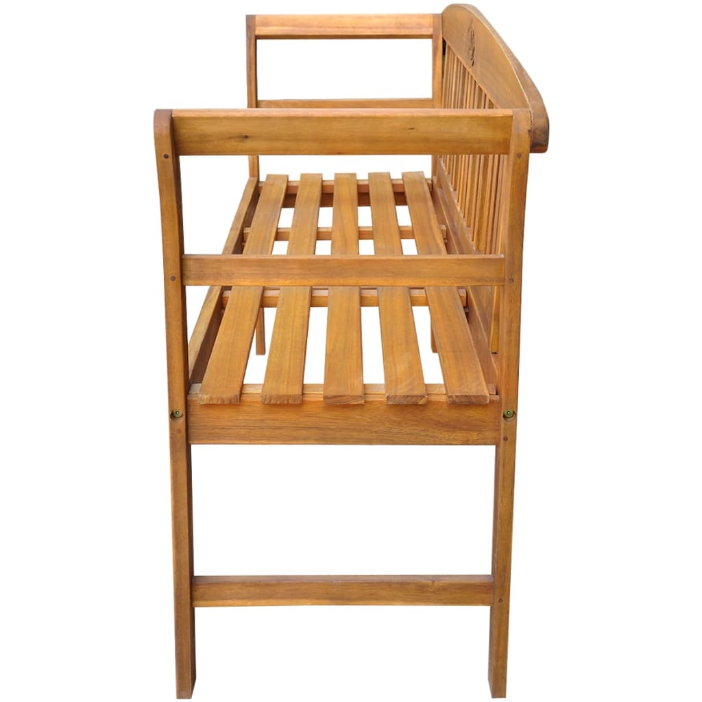 Garden Bench With Cushion Solid Acacia Wood