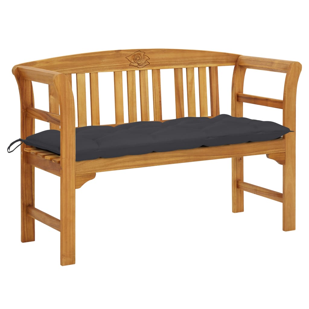 Garden Bench With Cushion Solid Acacia Wood