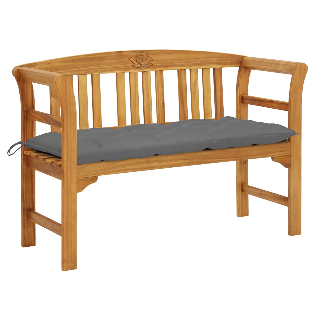 Garden Bench With Cushion Solid Acacia Wood