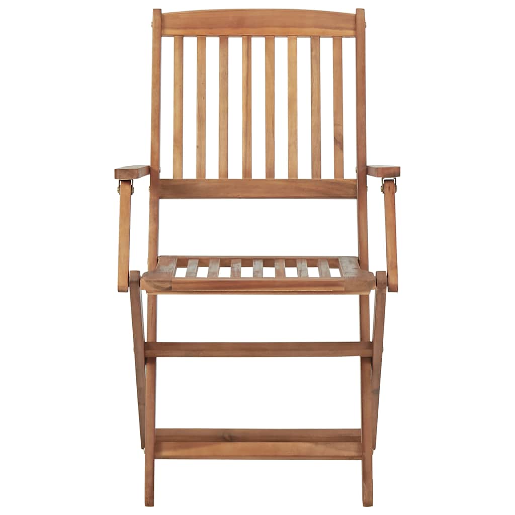 Folding Garden Chairs 4 Pcs With Cushions Solid Wood Acacia