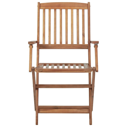 Folding Garden Chairs 4 Pcs With Cushions Solid Wood Acacia