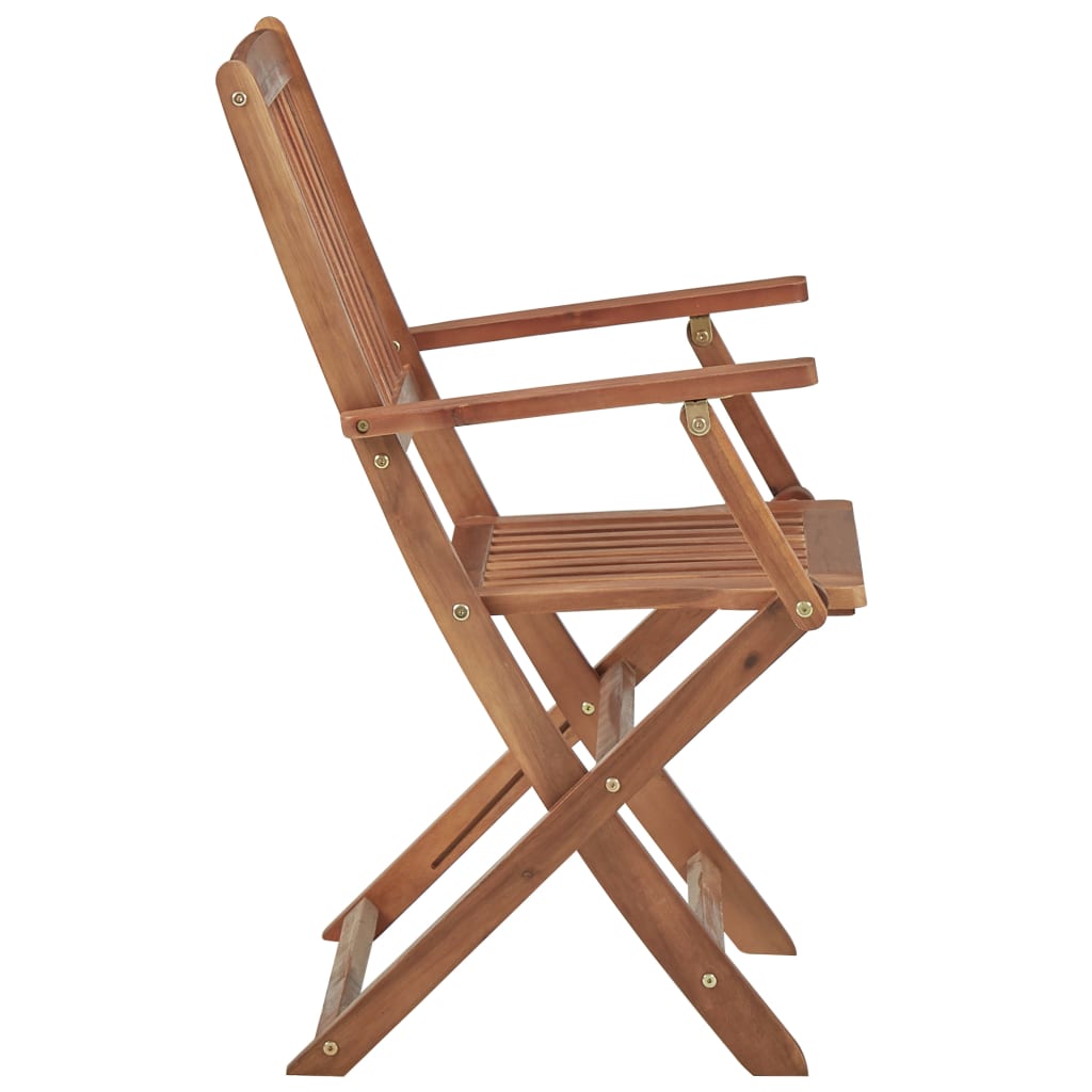 Folding Garden Chairs 4 Pcs With Cushions Solid Wood Acacia