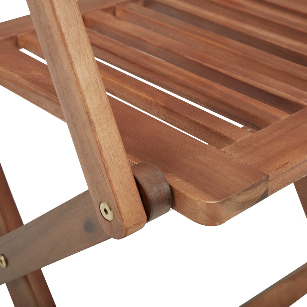 Folding Garden Chairs 4 Pcs With Cushions Solid Wood Acacia