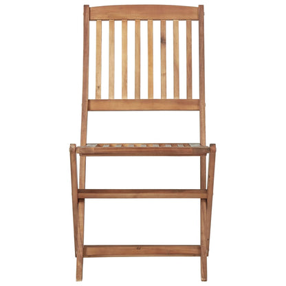 Folding Garden Chairs 4 Pcs With Cushions Solid Wood Acacia