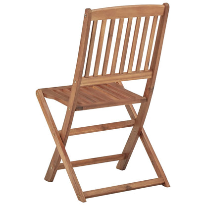 Folding Garden Chairs 4 Pcs With Cushions Solid Wood Acacia