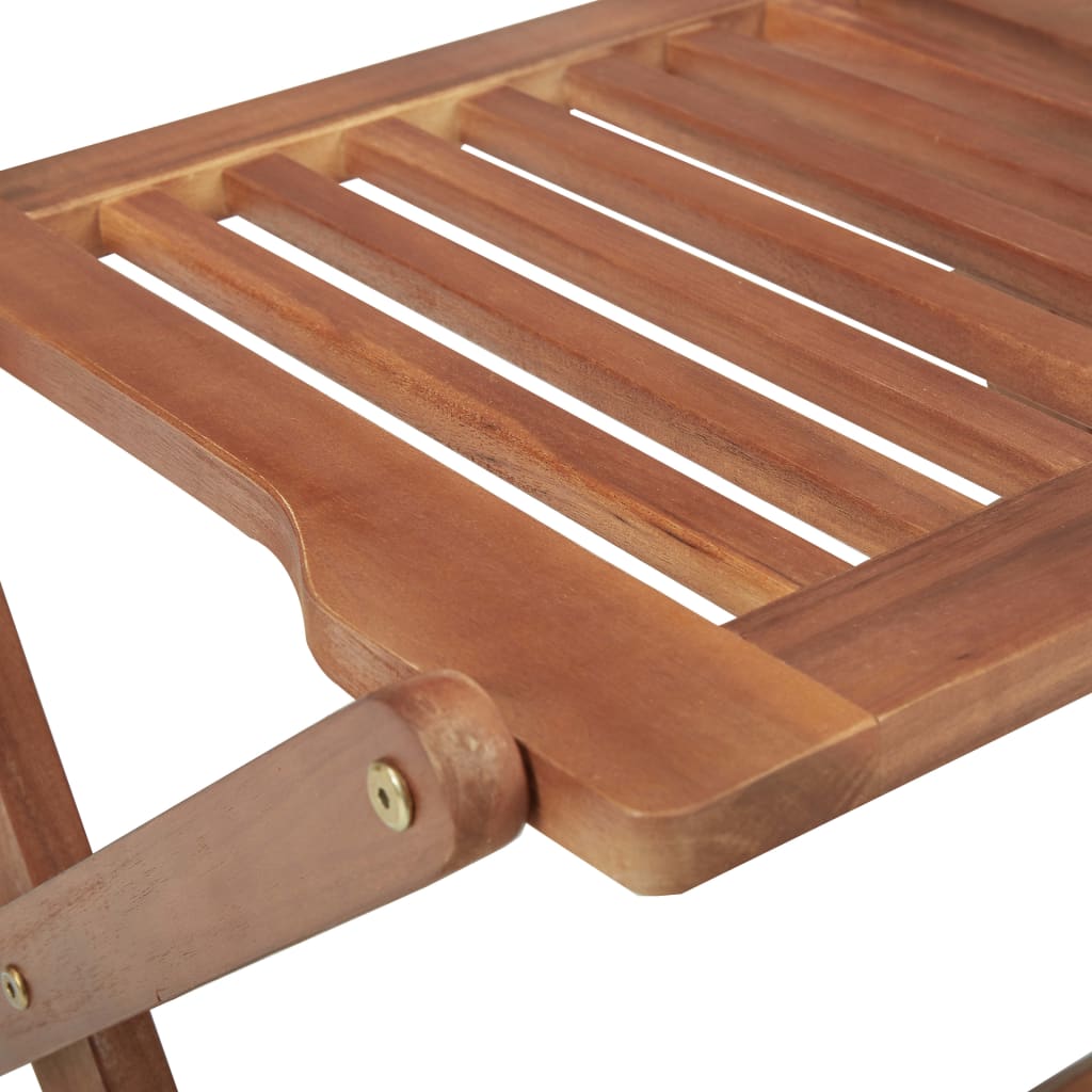 Folding Garden Chairs 4 Pcs With Cushions Solid Wood Acacia