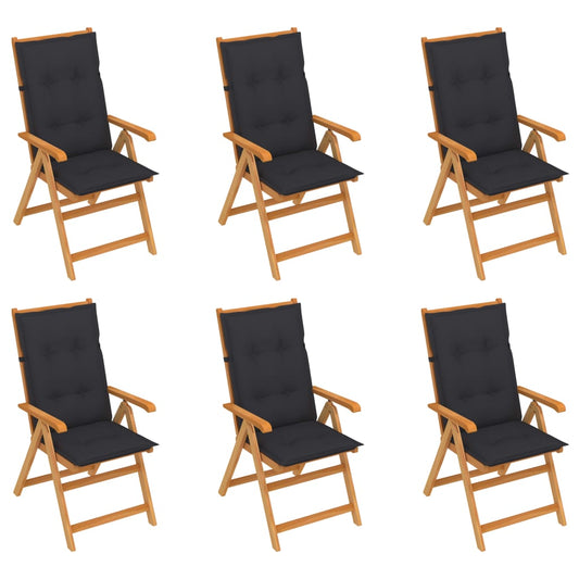 Garden Chairs 6 Pcs With Cushions Solid Teak Wood