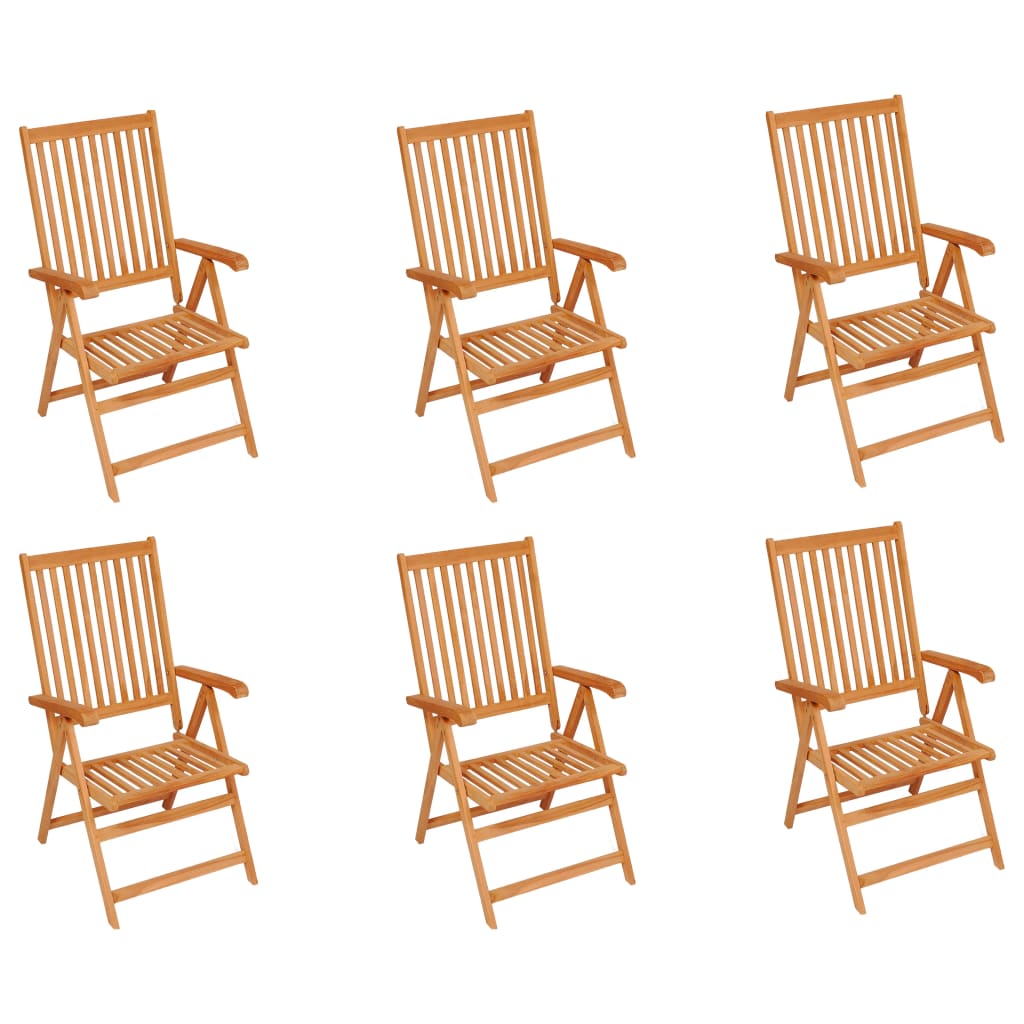 Garden Chairs 6 Pcs With Cushions Solid Teak Wood
