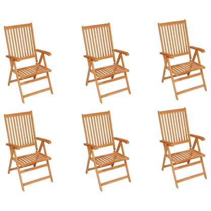 Garden Chairs 6 Pcs With Cushions Solid Teak Wood