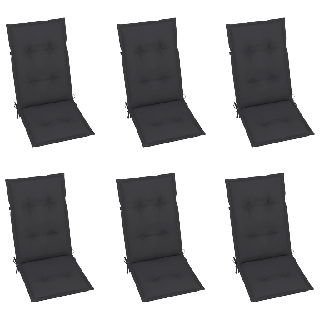 Garden Chairs 6 Pcs With Cushions Solid Teak Wood