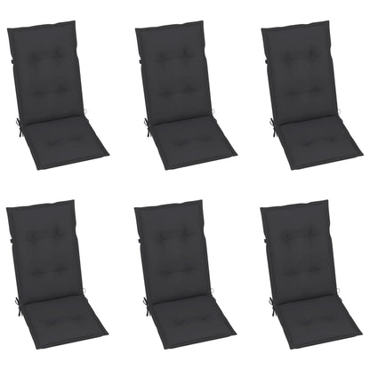 Garden Chairs 6 Pcs With Cushions Solid Teak Wood
