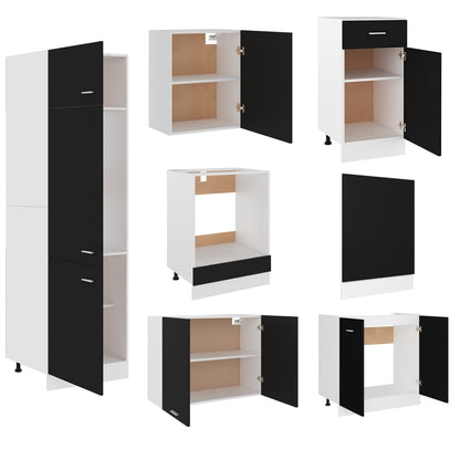 7 Piece Kitchen Cabinet Set Lyon Engineered Wood