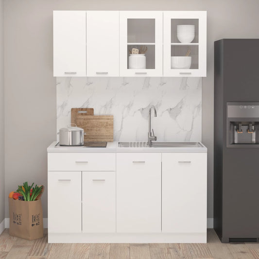 4 Piece Kitchen Cabinet Set Lyon Engineered Wood