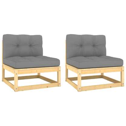 3 Piece Garden Lounge Set With Cushions Solid Pinewood