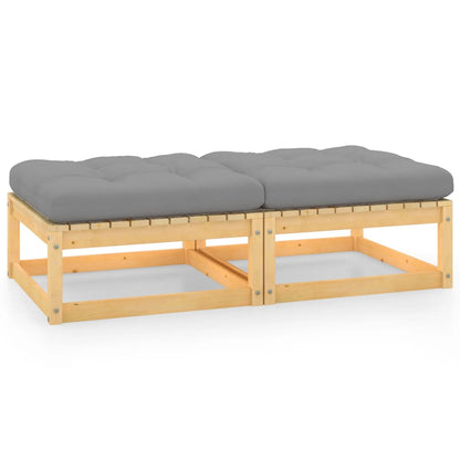3 Piece Garden Lounge Set With Cushions Solid Pinewood