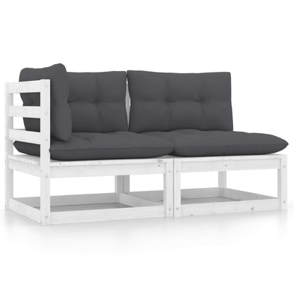 3 Piece Garden Lounge Set With Cushions Solid Pinewood