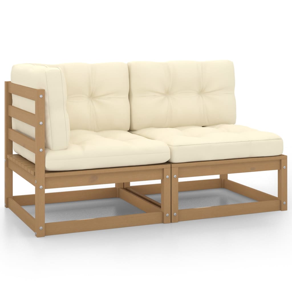 3 Piece Garden Lounge Set With Cushions Solid Pinewood