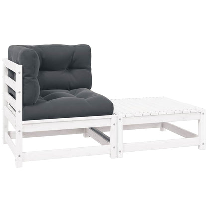 3 Piece Garden Lounge Set With Cushions Solid Pinewood