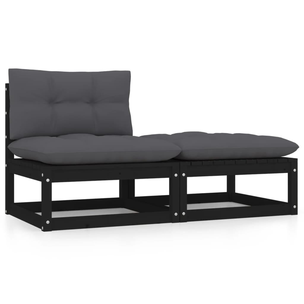 3 Piece Garden Lounge Set With Cushions Solid Pinewood