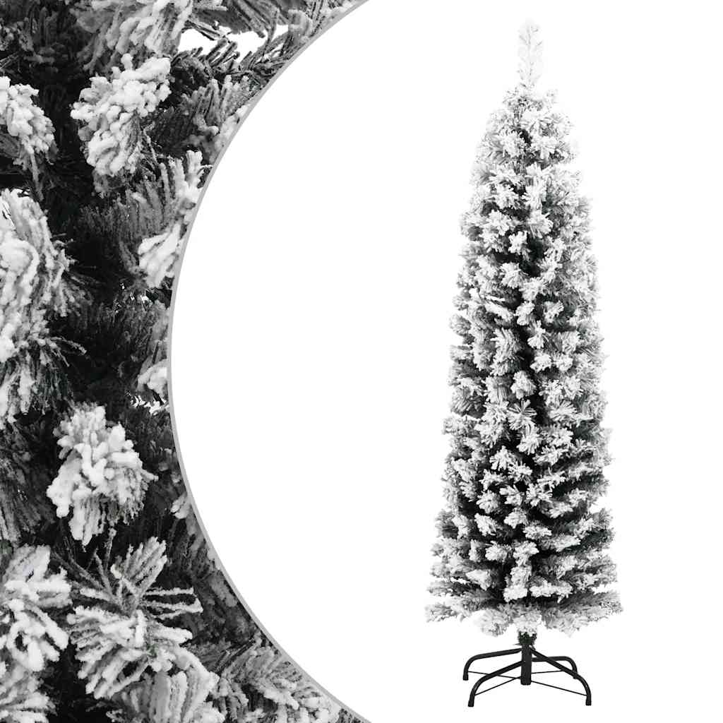 Slim Artificial Pre-Lit Christmas Tree With Ball Set Green