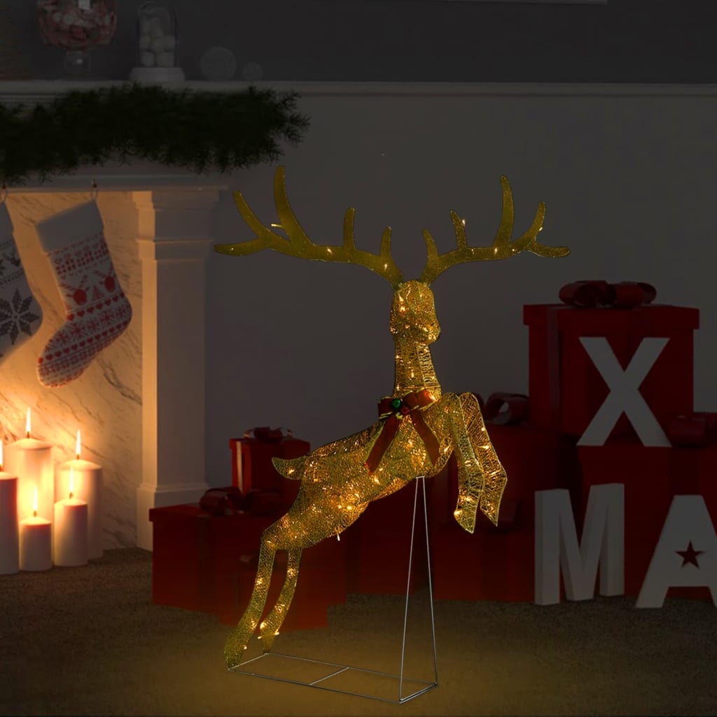 Flying Reindeer Christmas Decoration 120 Leds Warm White