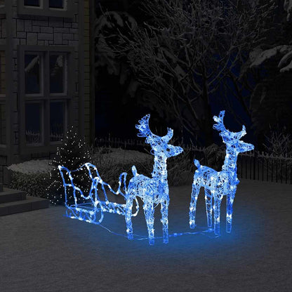 Reindeers & Sleigh Christmas Decoration 280X28X55 Cm Acrylic