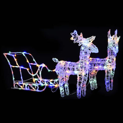 Reindeers & Sleigh Christmas Decoration 280X28X55 Cm Acrylic