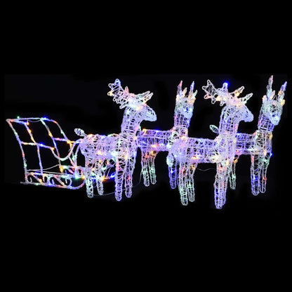 Reindeers & Sleigh Christmas Decoration 280X28X55 Cm Acrylic