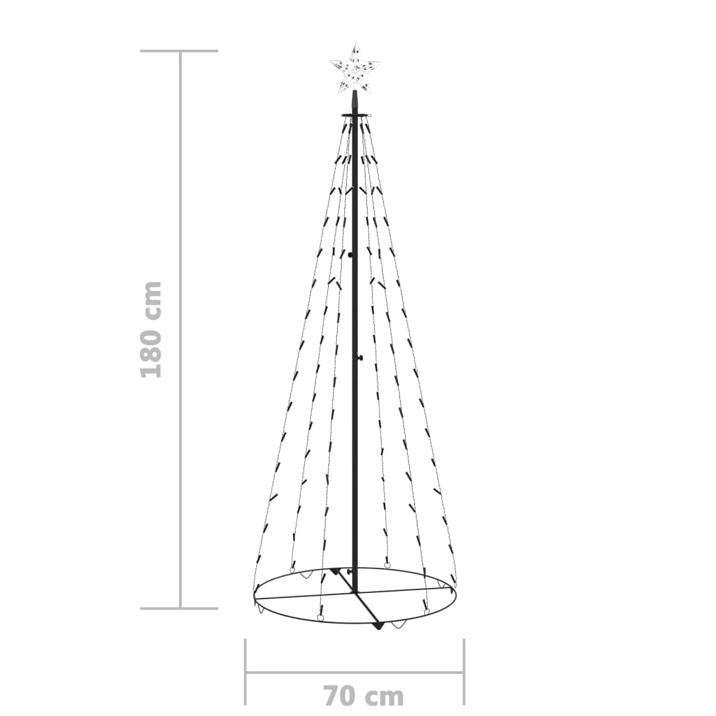 Christmas Cone Tree 100 Leds Decoration 70X180 Cm