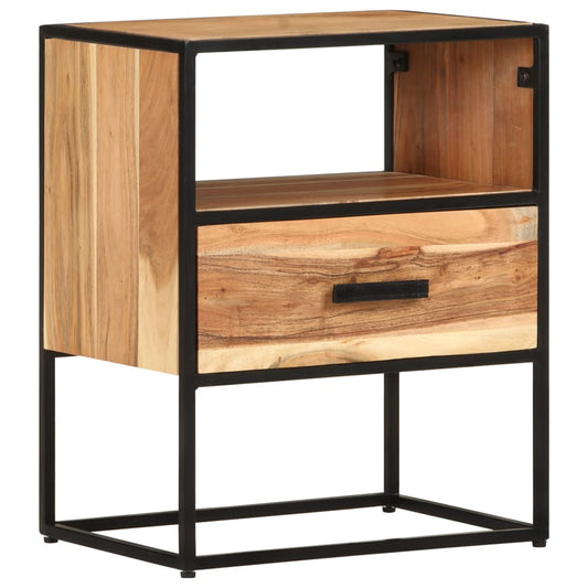 Bed Cabinet 40X30X50 Cm Solid Acacia Wood