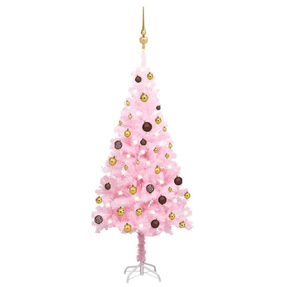 Artificial Pre-Lit Christmas Tree With Ball Set 120 Cm Pvc