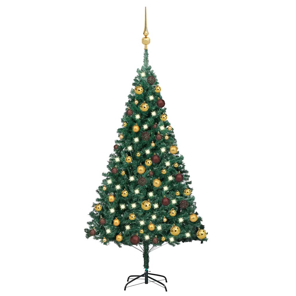Artificial Pre-Lit Christmas Tree With Ball Set