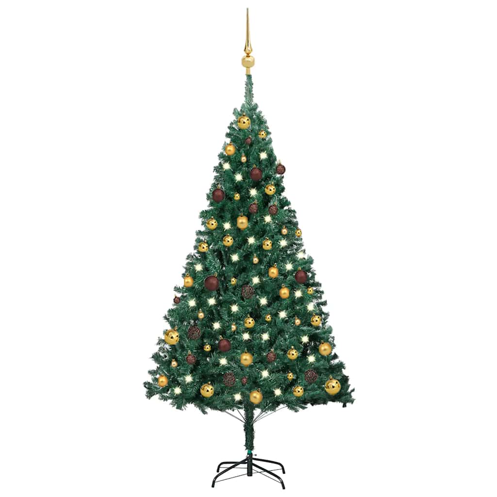 Artificial Pre-Lit Christmas Tree With Ball Set
