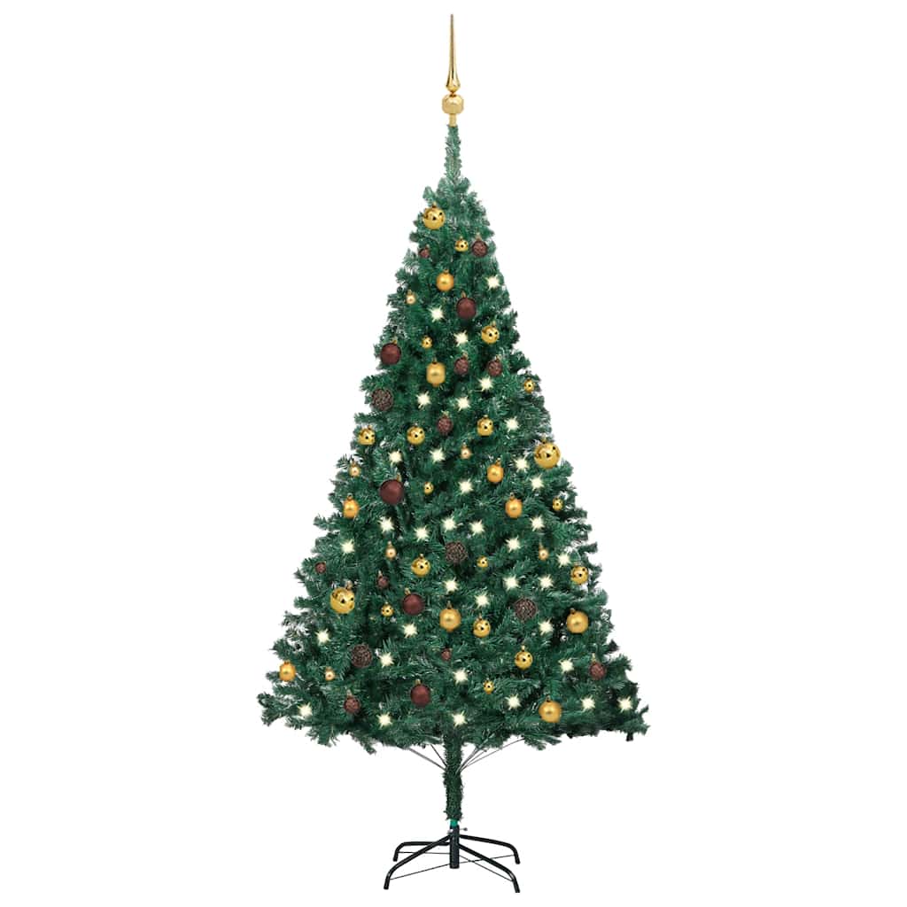 Artificial Pre-Lit Christmas Tree With Ball Set