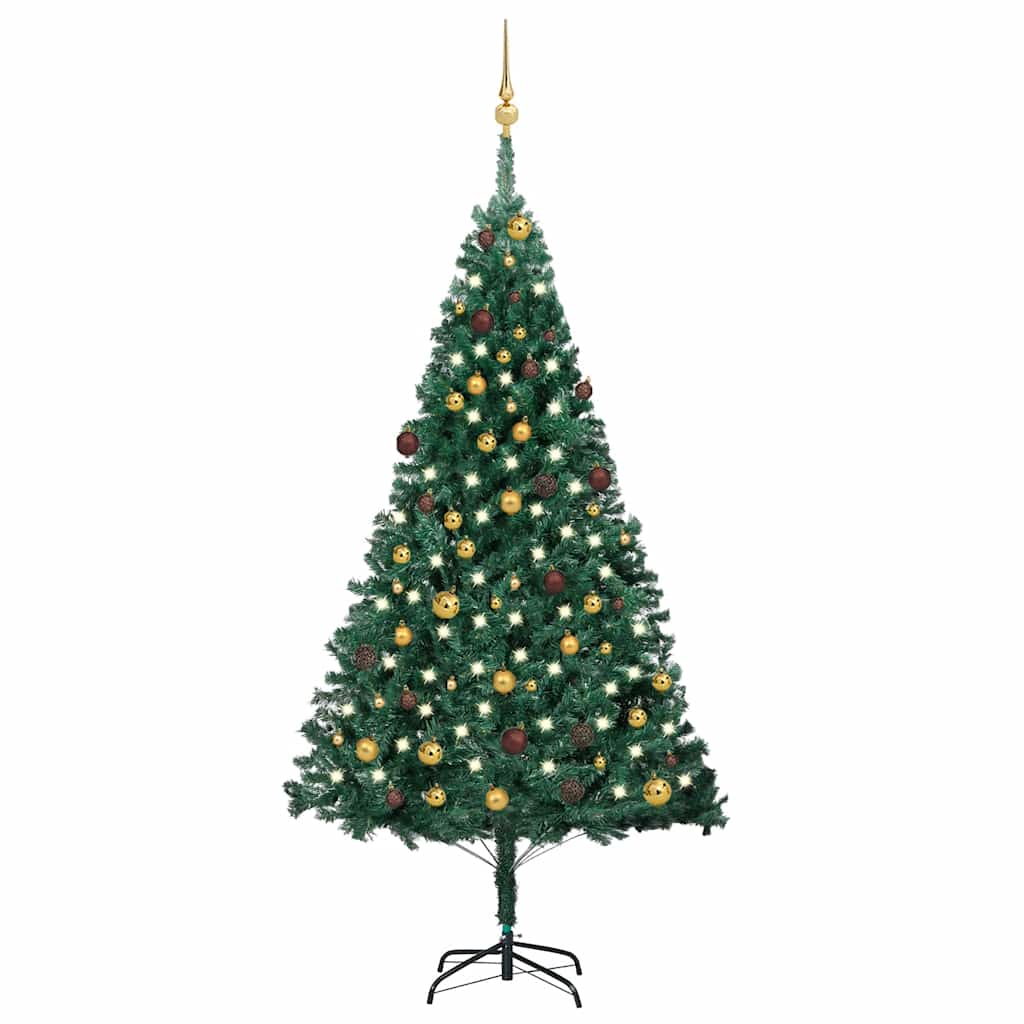 Artificial Pre-Lit Christmas Tree With Ball Set