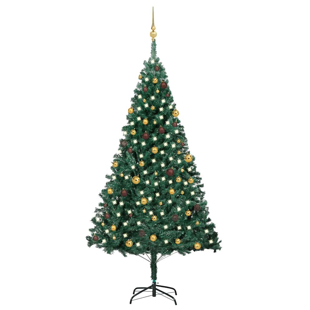 Artificial Pre-Lit Christmas Tree With Ball Set