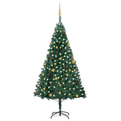 Artificial Pre-Lit Christmas Tree With Ball Set