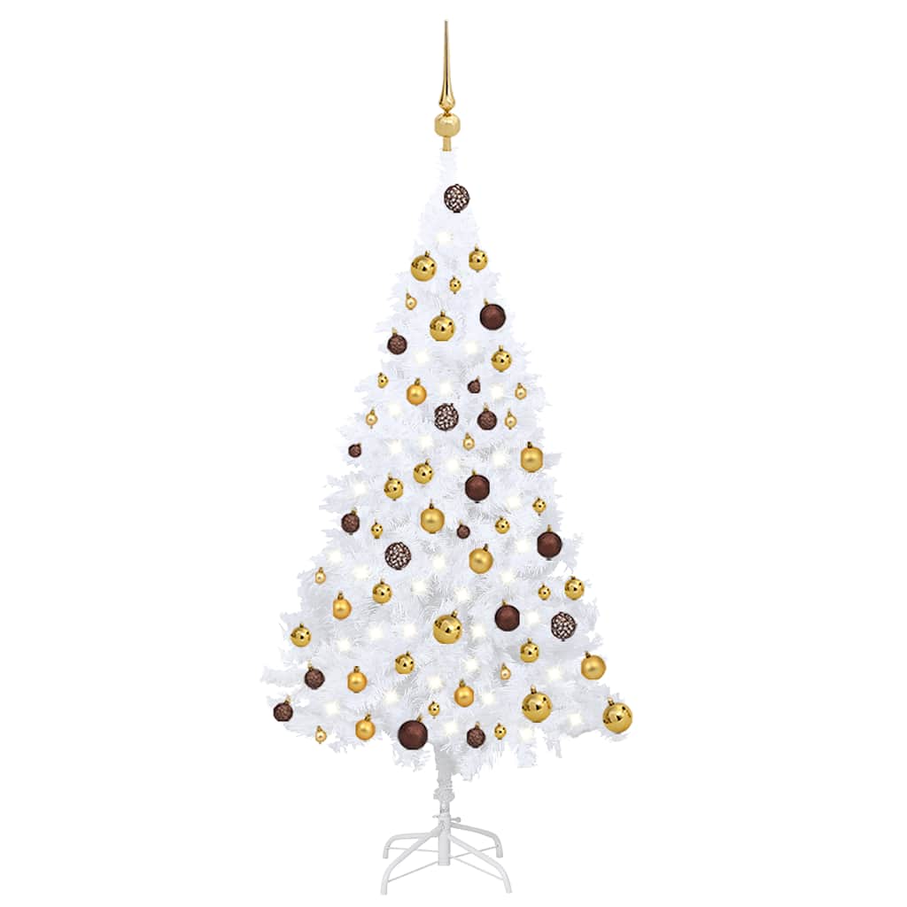 Artificial Pre-Lit Christmas Tree With Ball Set