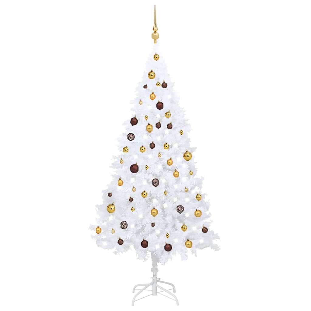 Artificial Pre-Lit Christmas Tree With Ball Set