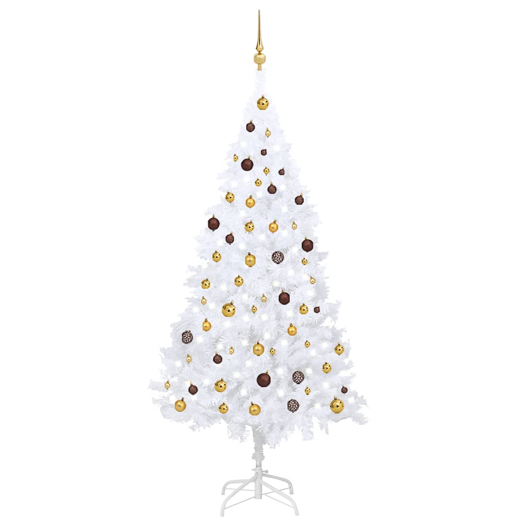 Artificial Pre-Lit Christmas Tree With Ball Set