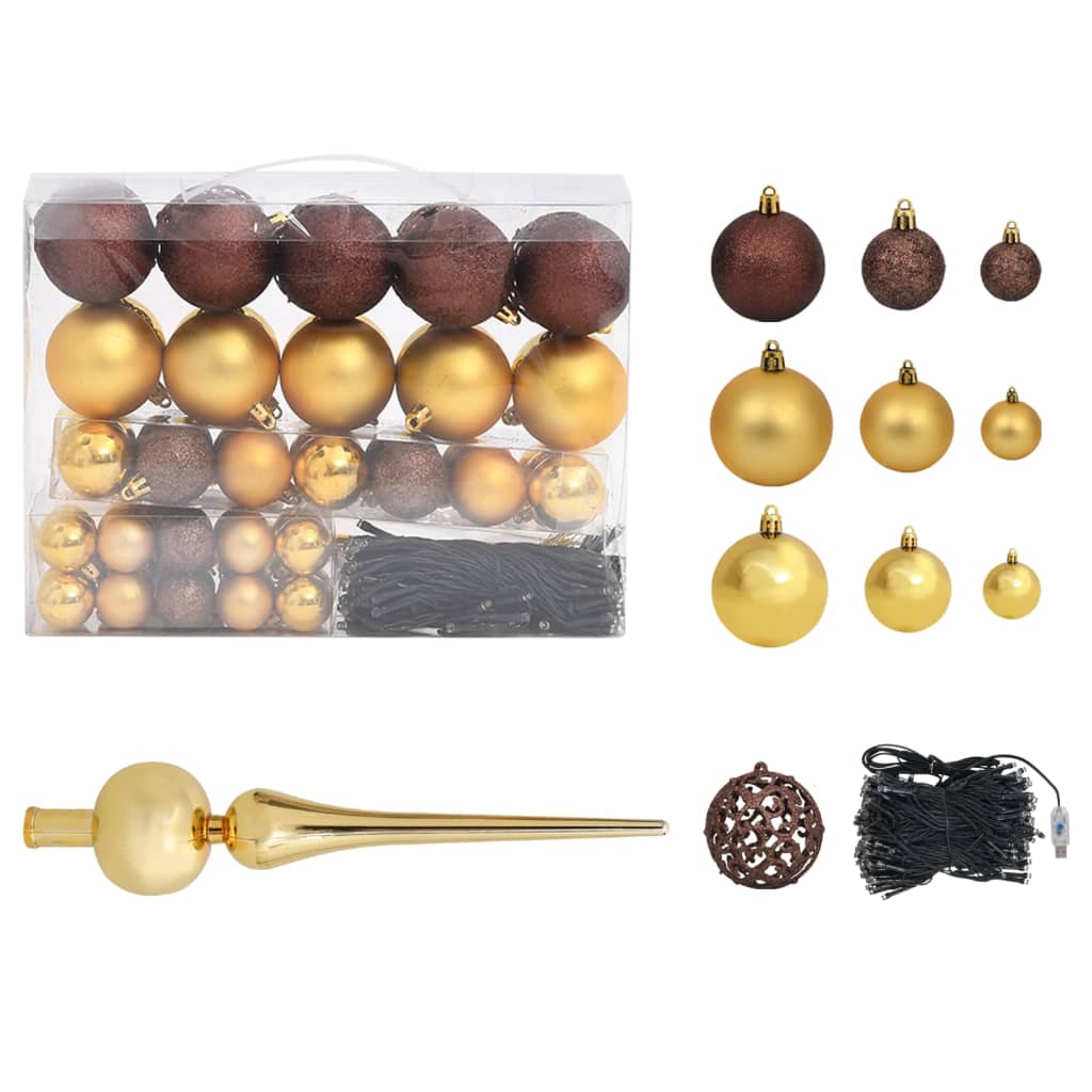Artificial Pre-Lit Christmas Tree With Ball Set