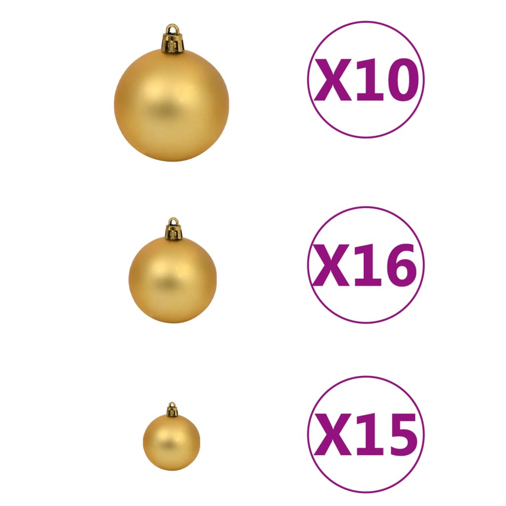 Artificial Pre-Lit Christmas Tree With Ball Set