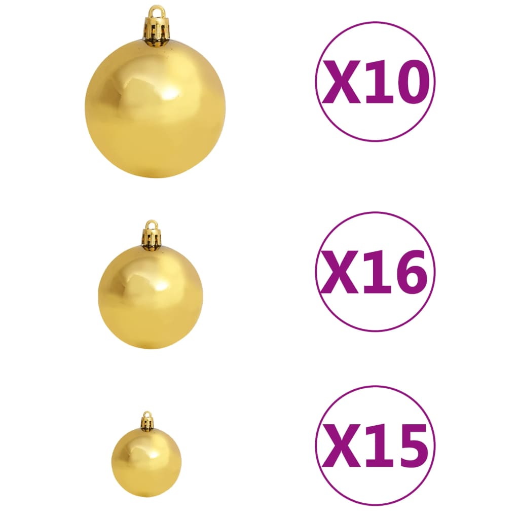 Artificial Pre-Lit Christmas Tree With Ball Set
